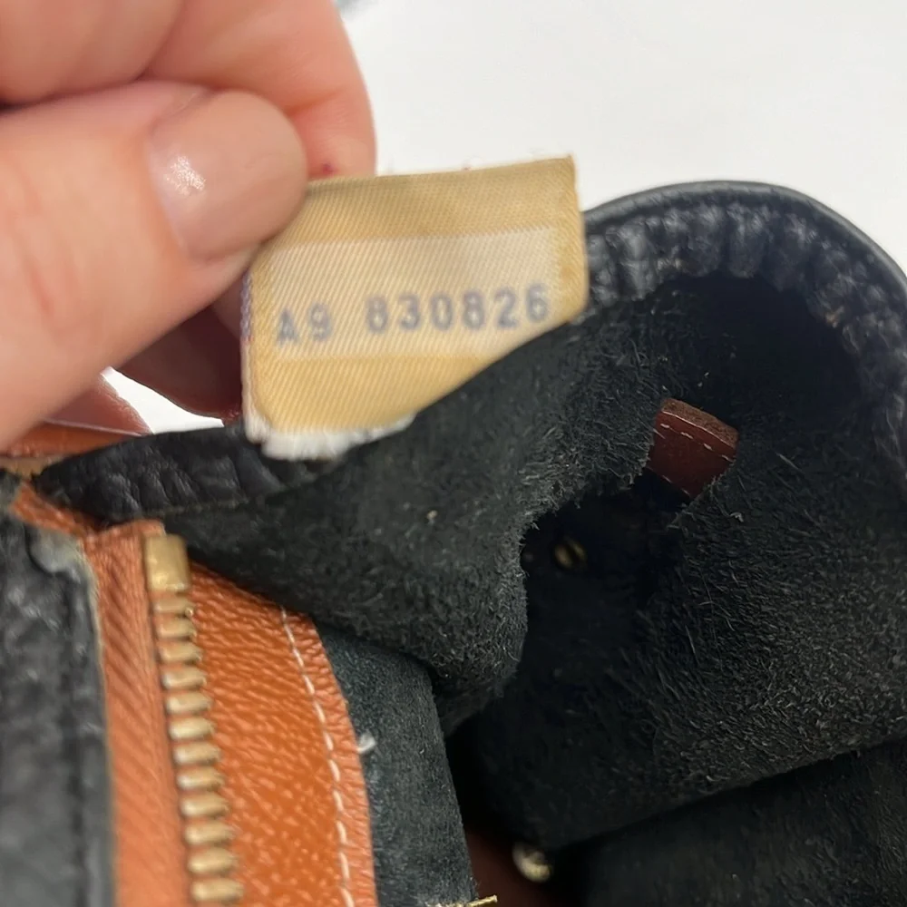 Vintage Dooney & Bourke Navy Double Buckle Leather Double Handle Satchel BLEMISH